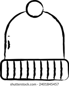 Beanie hat hand drawn vector illustration