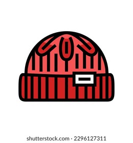 beanie hat hipster retro color icon vector. beanie hat hipster retro sign. isolated symbol illustration