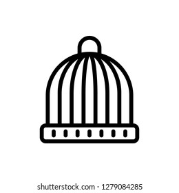 Beanie Hat Icon Vector Illustration in Line Style for Any Purpose
