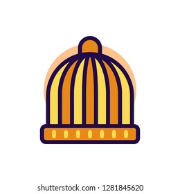 Beanie Hat Icon Vector Illustration in Filled Style for Any Purpose