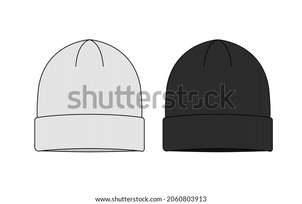 Beanie Hat Knit Cap Template Vector Stock Vector (Royalty Free ...