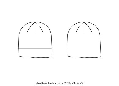 Beanie Hat Knit Stocking Cap Mockup Blank Vector