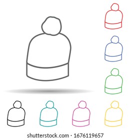 Beanie hat multi color set icon. Simple thin line, outline vector of hats icons for ui and ux, website or mobile application