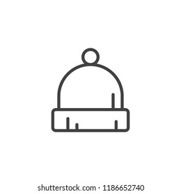 Beanie hat outline icon. linear style sign for mobile concept and web design. Baby hat simple line vector icon. Symbol, logo illustration. Pixel perfect vector graphics