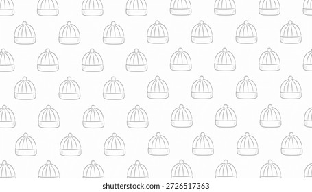 Plano de fundo de contorno mínimo do padrão contínuo do chapéu de gorro