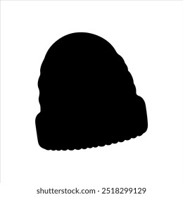 Beanie chapéu silhueta vetor ilustração no fundo branco