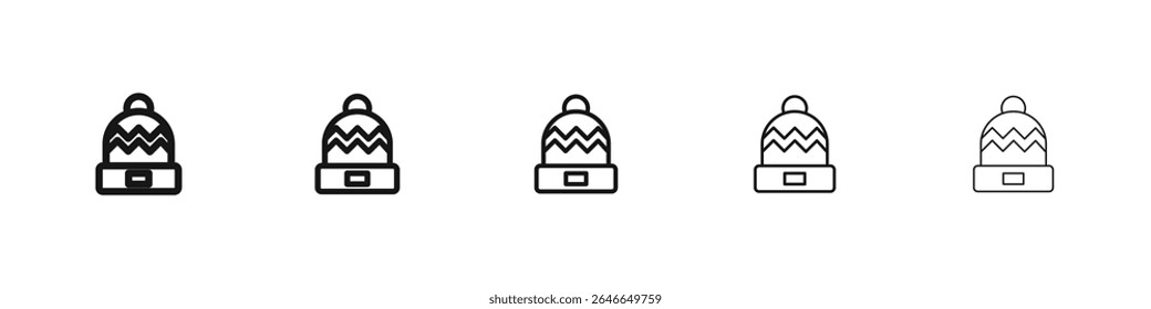 Ícone de gorro sinal de vetor preto e branco
