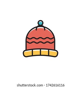 beanie icon filled outline vector. isolated on white background