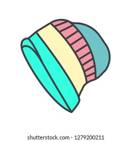 beanie icon flat color