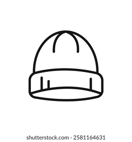 Beanie icon Flat simple outline