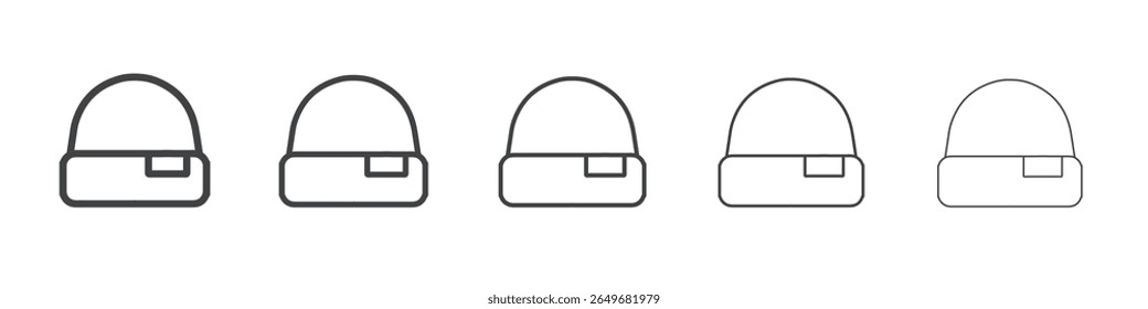 ícone de gorro símbolo de ilustração fina plana