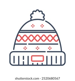 Ícone de gorro. gorro, chapéu, boné, inverno, moda, quente, roupas, Natal, acessório, estação. Ilustração de ícone de vetor