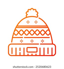 Ícone de gorro. gorro, chapéu, boné, inverno, moda, quente, roupas, Natal, acessório, estação. Ilustração de ícone de vetor