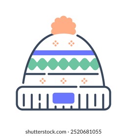 Ícone de gorro. gorro, chapéu, boné, inverno, moda, quente, roupas, Natal, acessório, estação. Ilustração de ícone de vetor