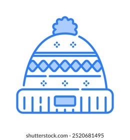 Ícone de gorro. gorro, chapéu, boné, inverno, moda, quente, roupas, Natal, acessório, estação. Ilustração de ícone de vetor