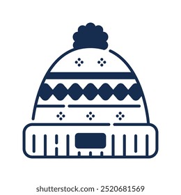 Ícone de gorro. gorro, chapéu, boné, inverno, moda, quente, roupas, Natal, acessório, estação. Ilustração de ícone de vetor