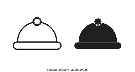 Ilustración de icono de gorro, Vector de línea delgada, signo de Diseño web,