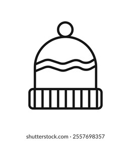 Beanie icon Isolated flat vector in outline