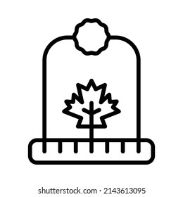 Beanie Icon. Line Art Style Design Isolated On White Background