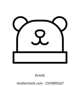 beanie icon. Line Art Style Design Isolated On White Background