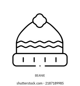 icono de beanie. Signo de estilo lineal aislado en fondo blanco. Ilustración del vector