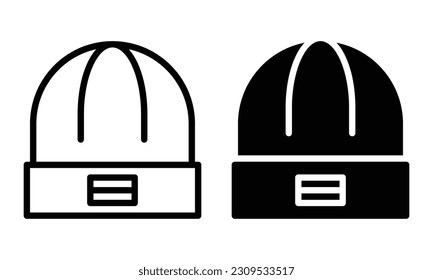 Beanie icon with outline and glyph style.