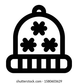 beanie icon outline vector design