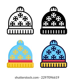 Beanie icon set style collection