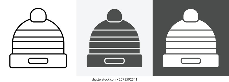 beanie icon set vector art