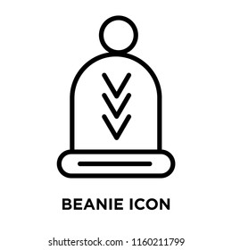 Beanie icon vector isolated on white background, Beanie transparent sign , linear symbol and stroke design elements in outline style