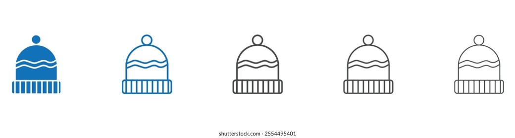 Beanie icon vector set collection for web