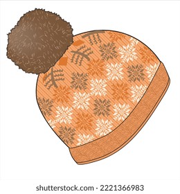 BEANIE KNIT CAP FOR UNISEX WEAR VECTOR ILLUSTRATION