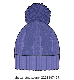 BEANIE KNIT CAP FOR UNISEX WEAR VECTOR ILLUSTRATION