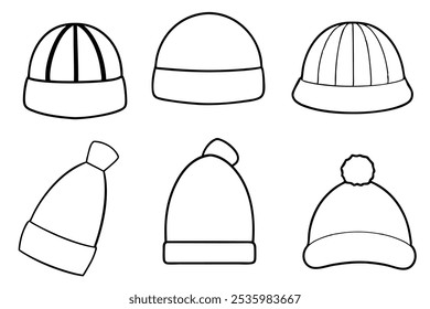 Ilustração da arte da linha do gorro para projetos criativos