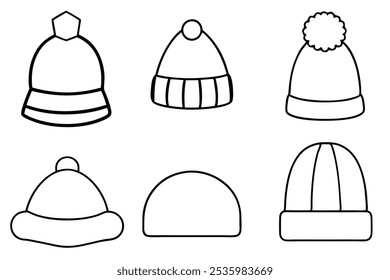 Ilustração da arte da linha do gorro para projetos criativos