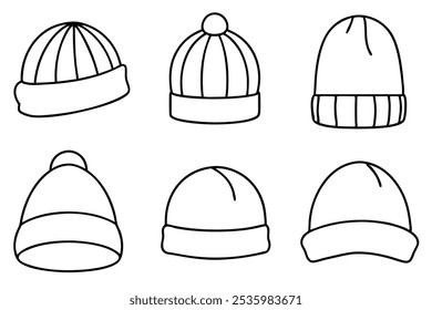 Ilustração da arte da linha do gorro para projetos criativos