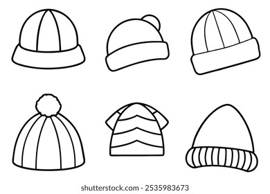 Ilustração da arte da linha do gorro para projetos criativos