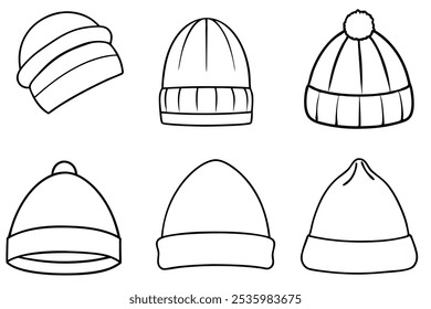 Ilustração da arte da linha do gorro para projetos criativos