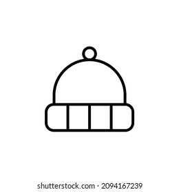Icono de línea de Beanie, vector, ilustración, plantilla de logotipo. Idóneo Para Muchos Fines.