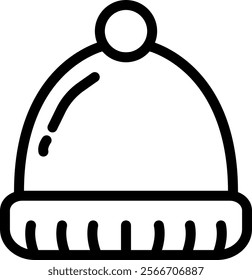 beanie outline or line icon design.