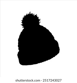 Beanie silhouette vector illustration on white background
