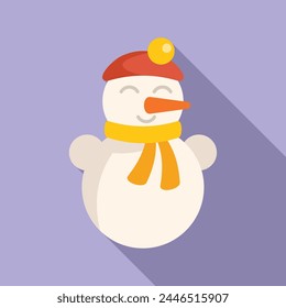 Beanie snowman icon flat vector. Festive season. Water frozen design