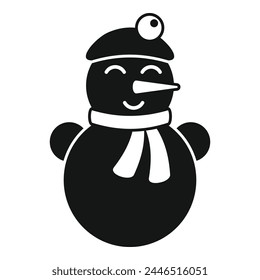 Beanie snowman icon simple vector. Festive season. Water frozen design