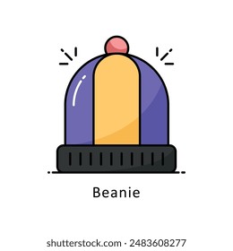 Beanie vector  Filled outline Design illustration. Symbol on White background EPS 10 File