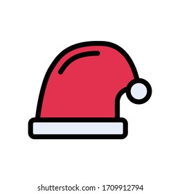 beanie vector flat color icon 