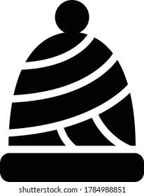 beanie vector glyph flat icon 