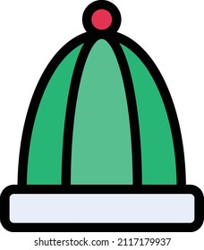Ilustración de Beanie Vector sobre un fondo transparente.Símbolos de calidad premium.Icono vectorial de trazo para el concepto y el diseño gráfico.