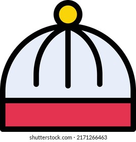 Ilustración de Beanie Vector sobre un fondo transparente.Símbolos de calidad premium.Icono vectorial de trazo para el concepto y el diseño gráfico.