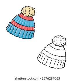 beanie vector illustrations. simple design. you can change color you want. easy to edit.