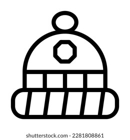 Beanie Vector Line Icon Design